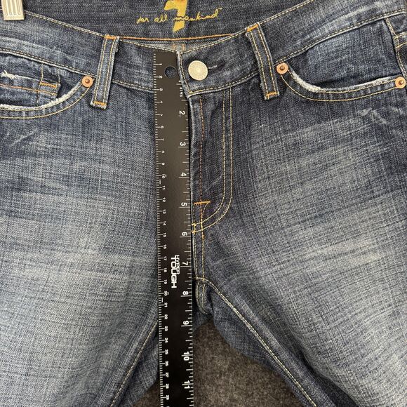 7 For All Mankind Jeans Women's 27 Blue Bootcut Made in USA Denim - Picture 5 of 12